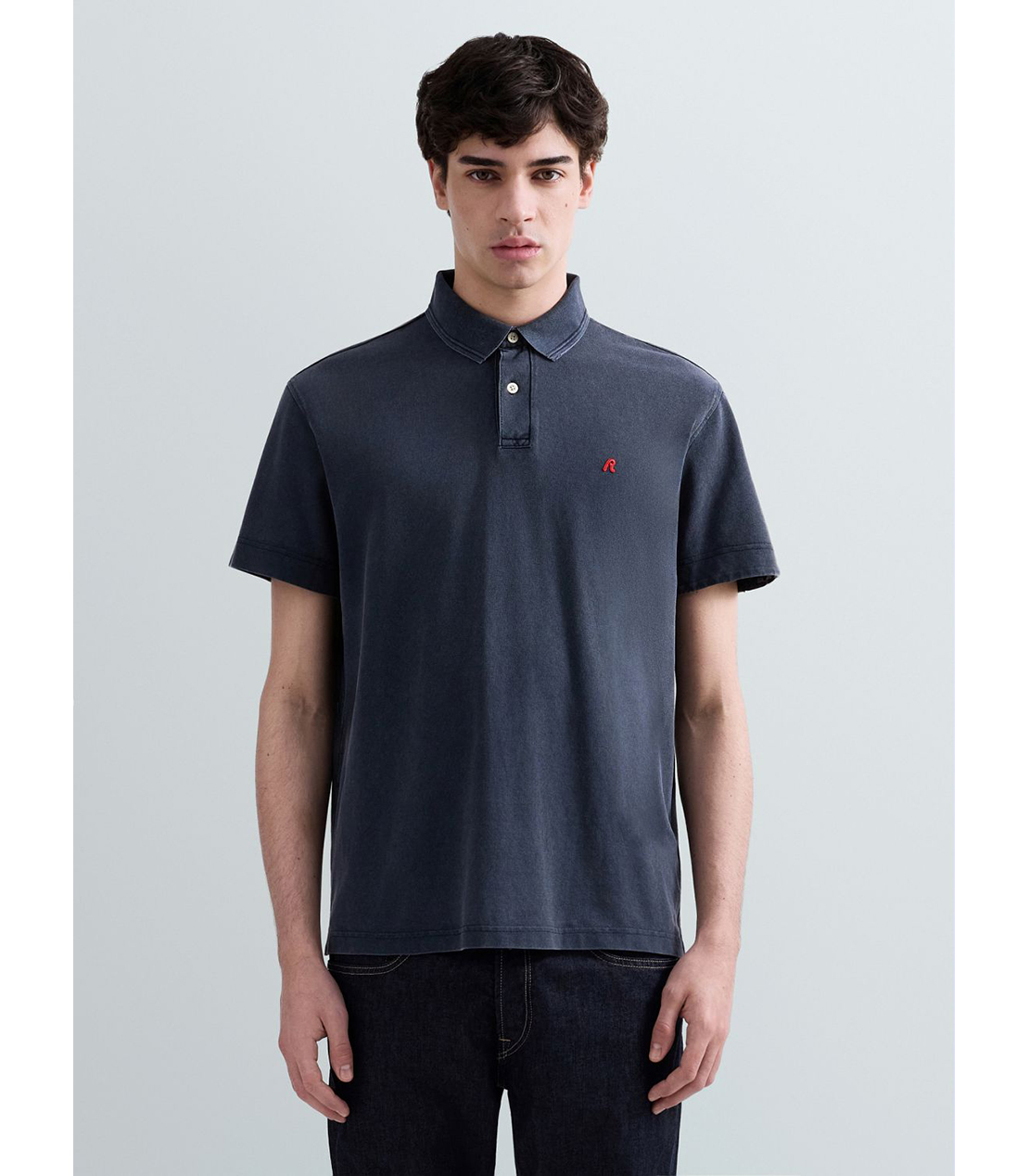 マーブルダイコットンピケポロシャツ